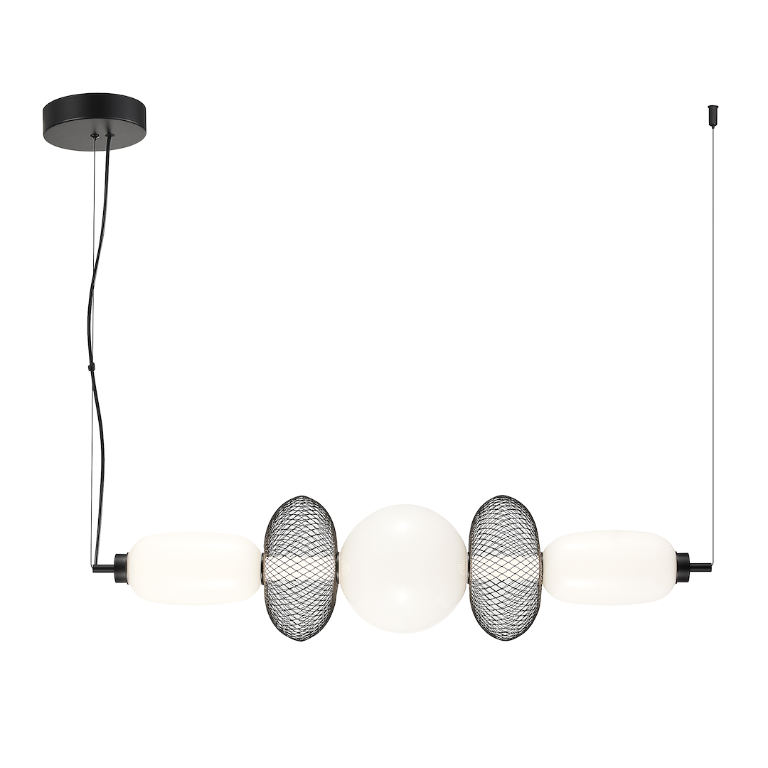 Lustra LED Suspendata Arame Black & White Premium Echivalent 350W