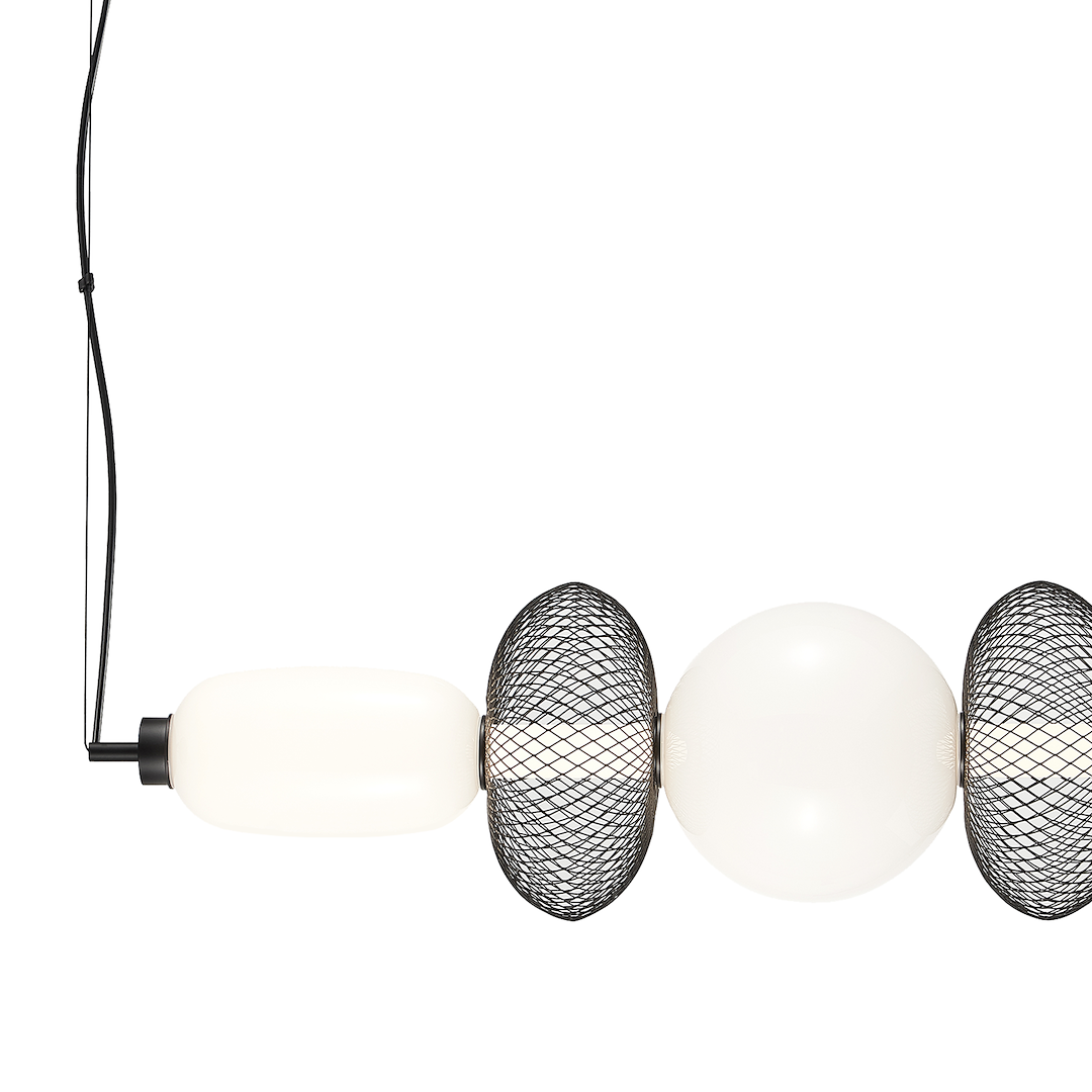 Lustra LED Suspendata Arame Black & White Premium Echivalent 350W