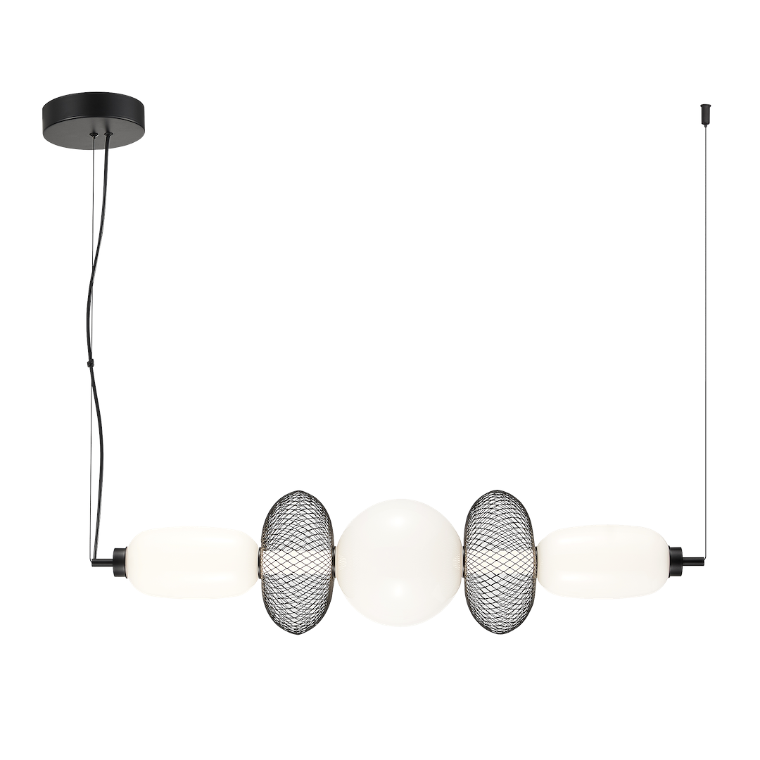 Lustra LED Suspendata Arame Black & White Premium Echivalent 350W