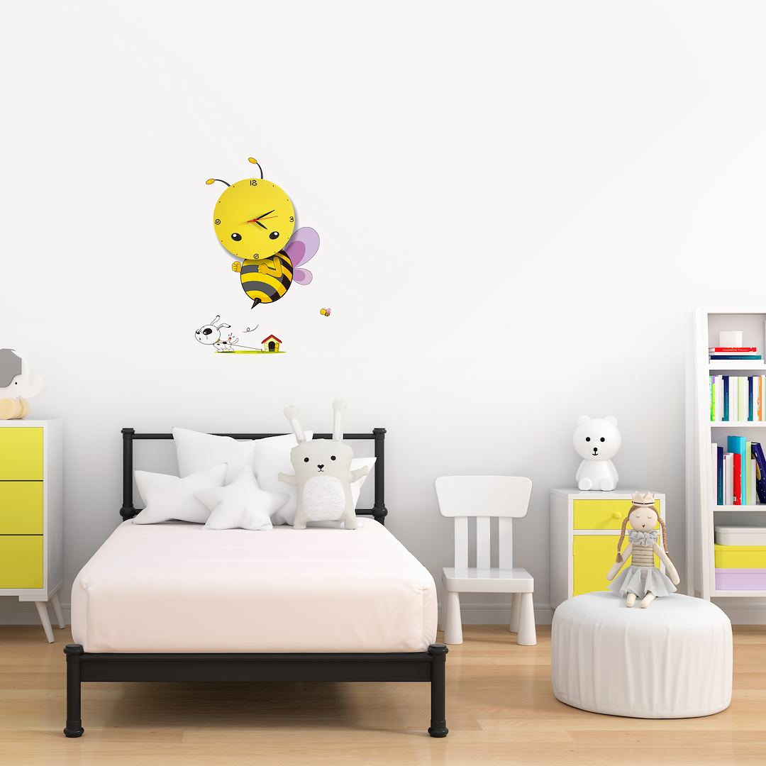 Aplica Perete KIDS Bee cu Ceas Premium