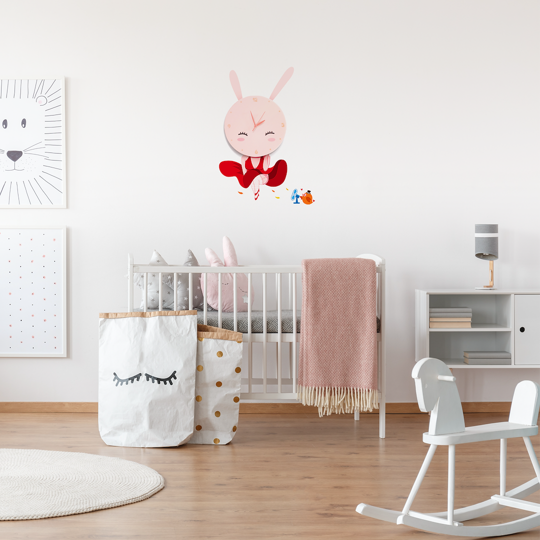 Aplica Perete KIDS Bunny cu Ceas Premium