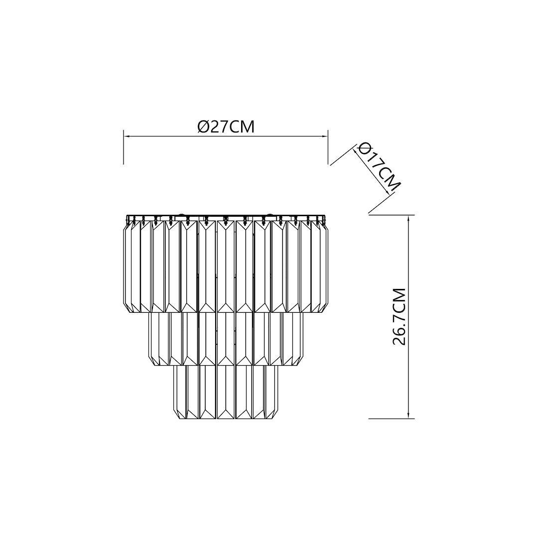 Aplica Cristal Milano Gold Premium 2xE14