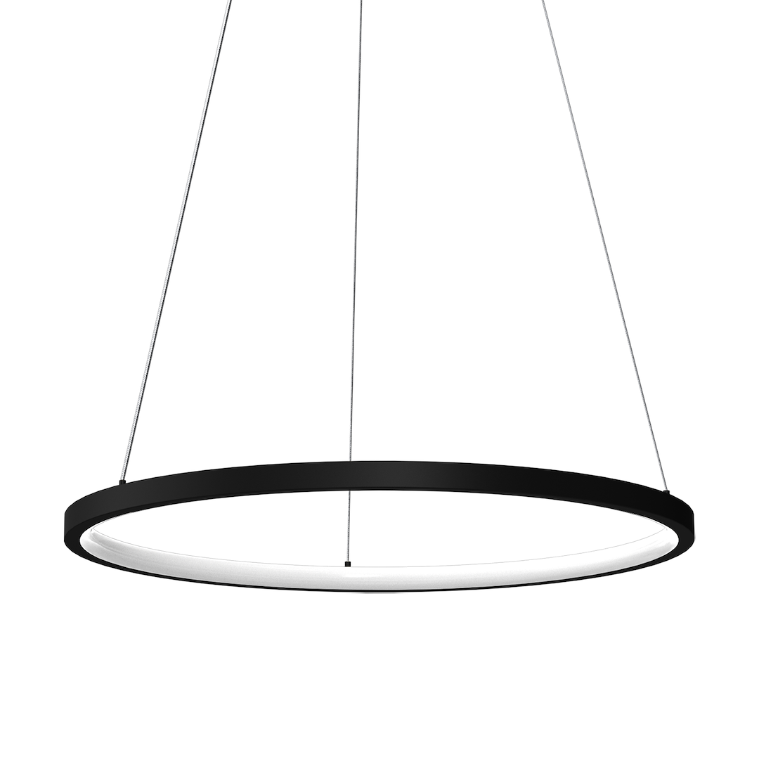 Lustra LED Suspendata Hoop Black Premium 1 Segment Reglabil Echivalent 150W