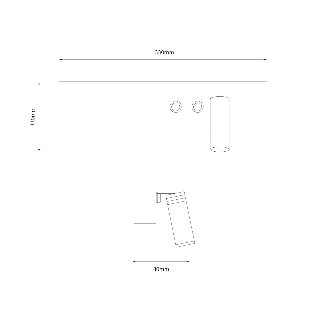 Aplica LED Resort White Right Premium cu Spot Reglabil