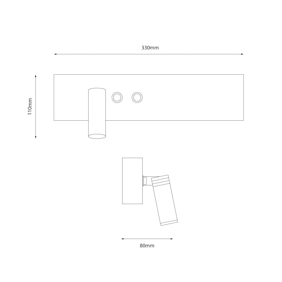 Aplica LED Resort White Left Premium cu Spot Reglabil
