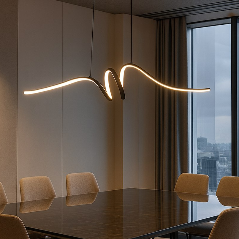 Lustra LED Suspendata Loop Black Premium Echivalent 200W