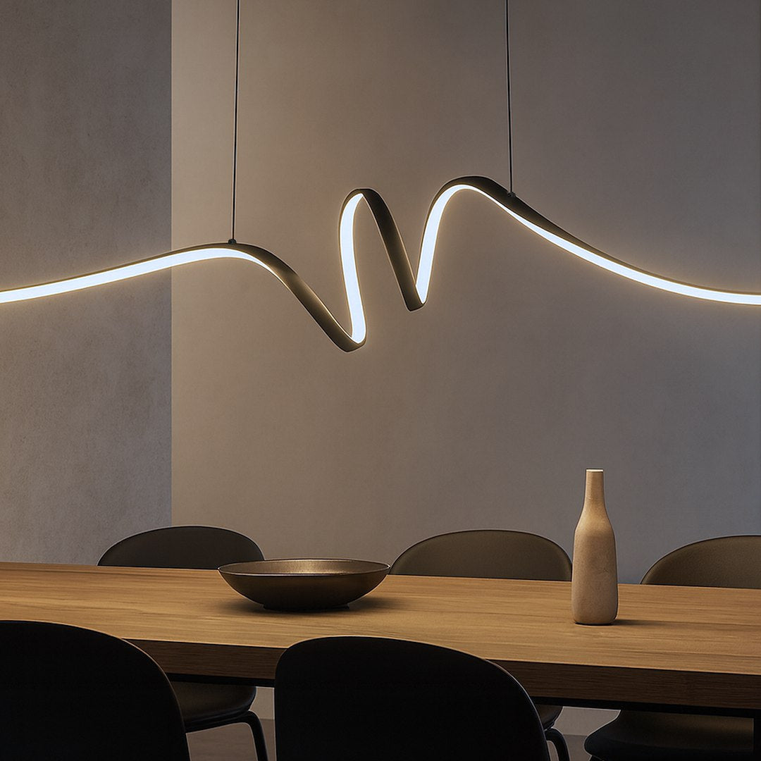 Lustra LED Suspendata Loop Black Premium Echivalent 200W