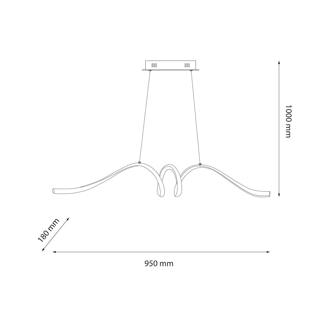 Lustra LED Suspendata Loop Black Premium Echivalent 200W