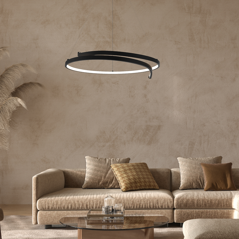 Lustra LED Suspendata Lorenzo Black Premium Echivalent 150W