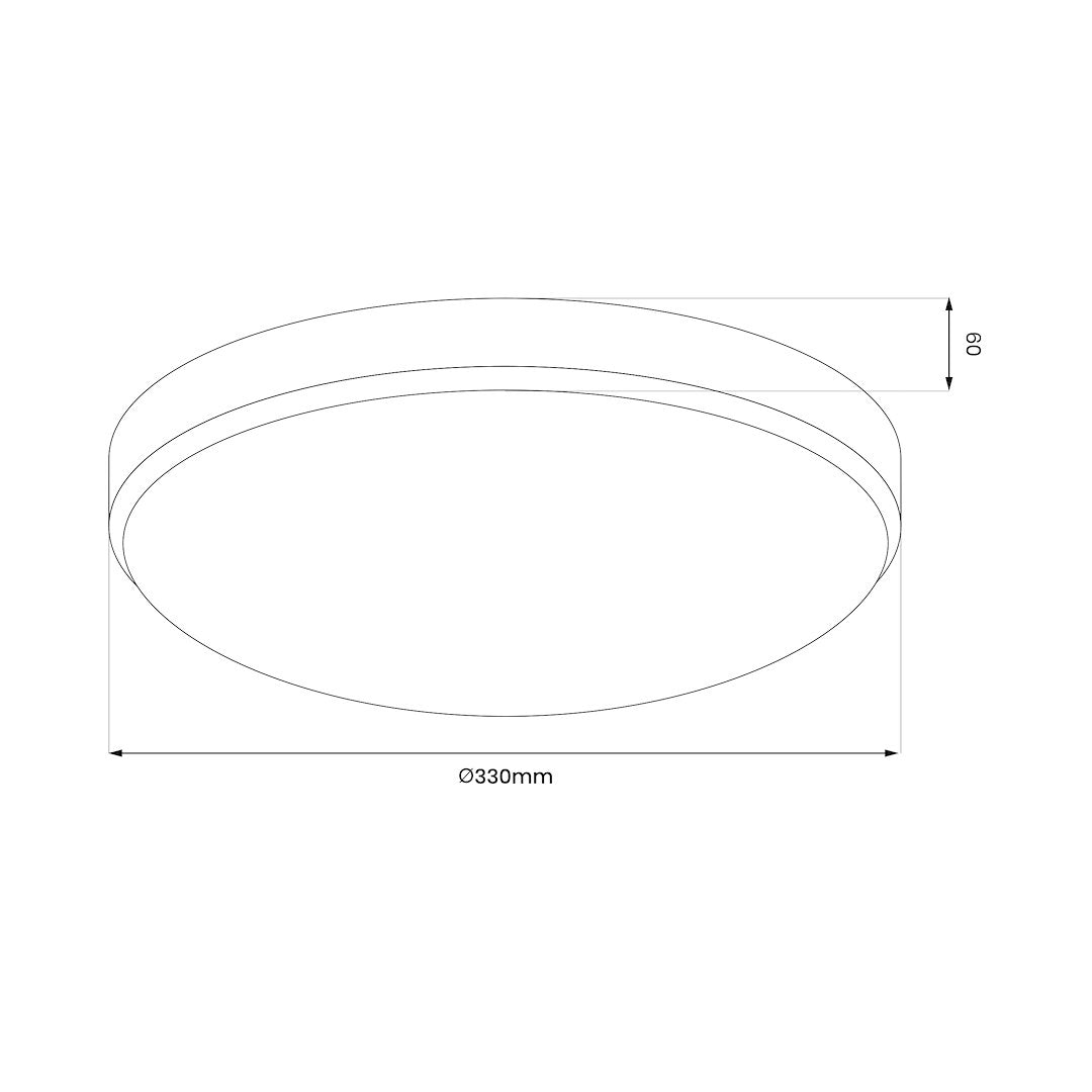 Plafonieră LED Maya Silver IP44 Echivalent 150W Ø33CM