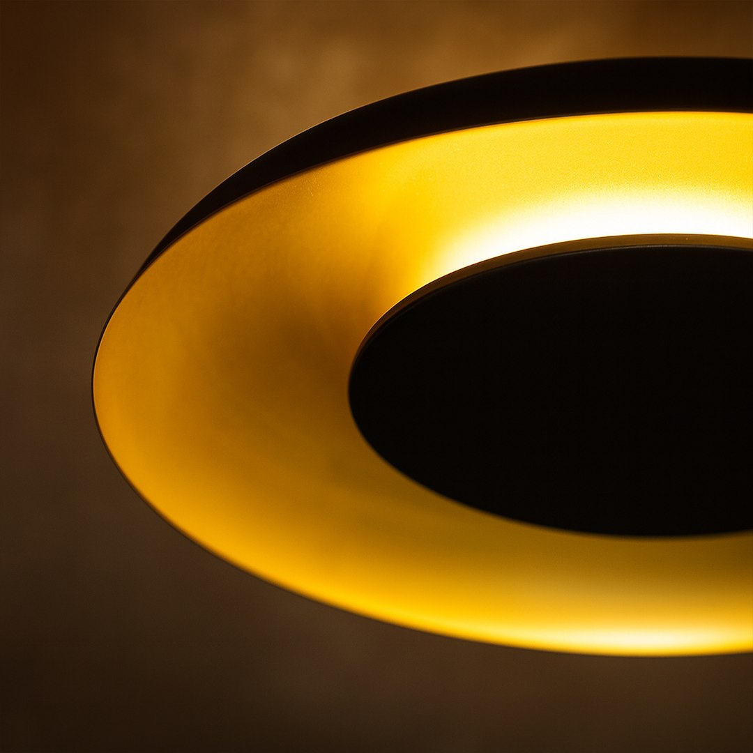 Plafonieră LED Rotunda Piattino Black & Gold Ø40CM