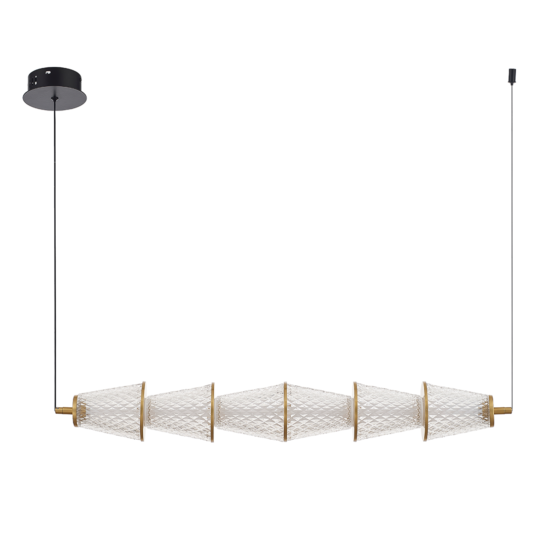 Lustra LED Suspendata Sansa Black & Gold Premium Echivalent 100W