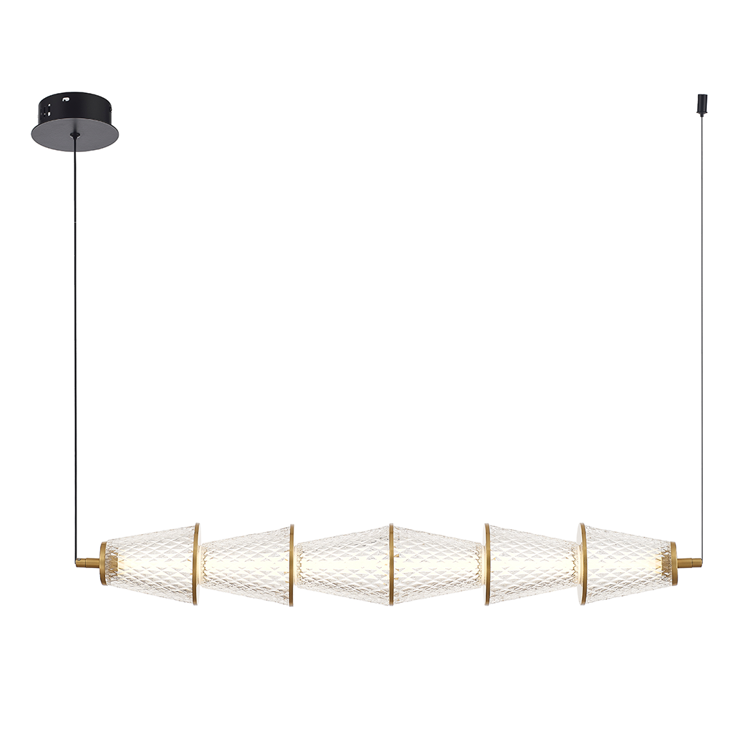 Lustra LED Suspendata Sansa Black & Gold Premium Echivalent 100W