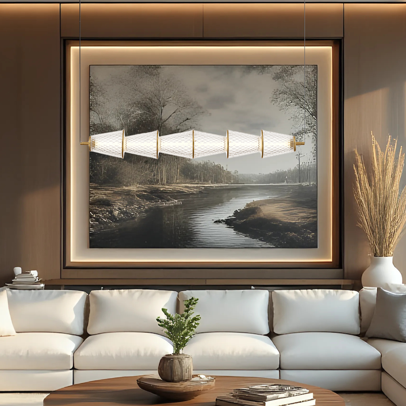 Lustra LED Suspendata Sansa Black & Gold Premium Echivalent 100W