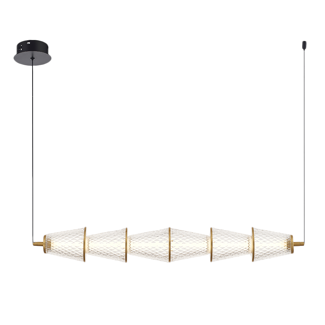 Lustra LED Suspendata Sansa Black & Gold Premium Echivalent 100W