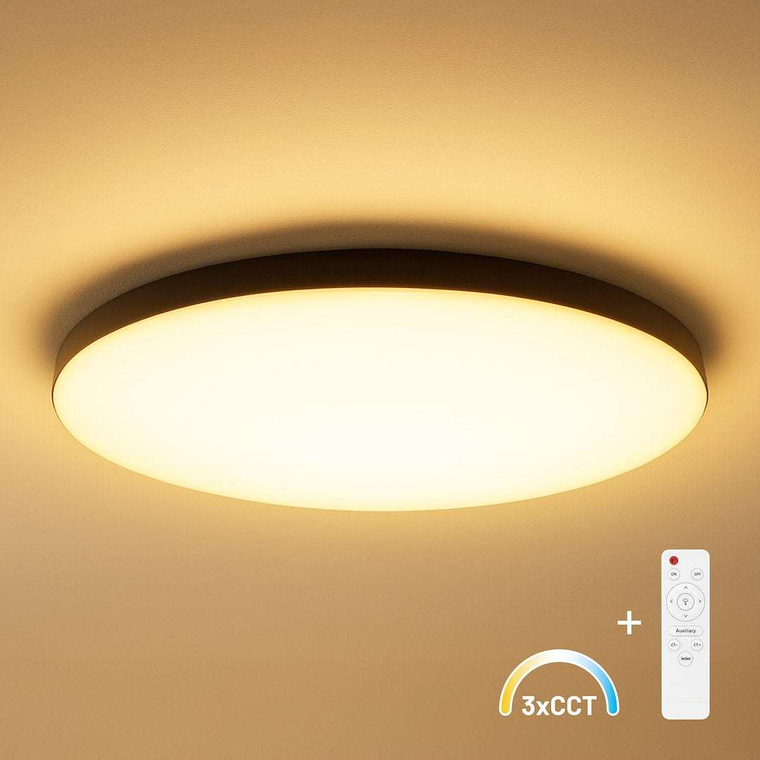 Plafonieră LED Siena Black Rotunda Ø75CM Echivalent 800W Telecomanda