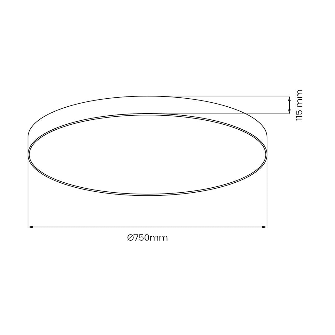 Plafonieră LED Siena Black Rotunda Ø75CM Echivalent 800W Telecomanda