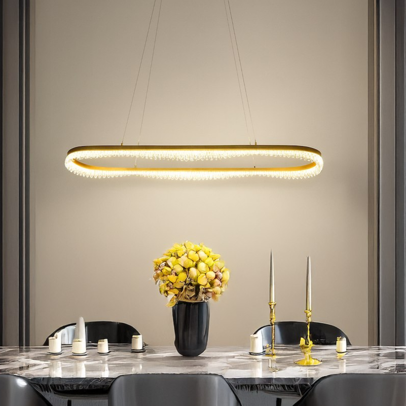 Lustra LED Suspendata Preciosa Gold Premium Echivalent 350W