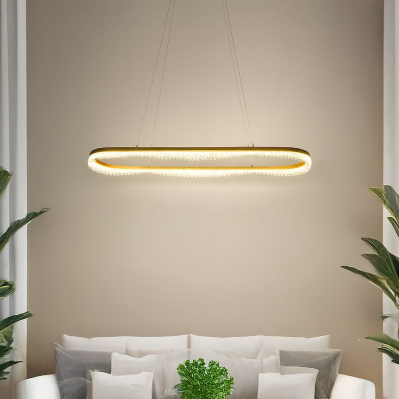 Lustra LED Suspendata Preciosa Gold Premium Echivalent 350W