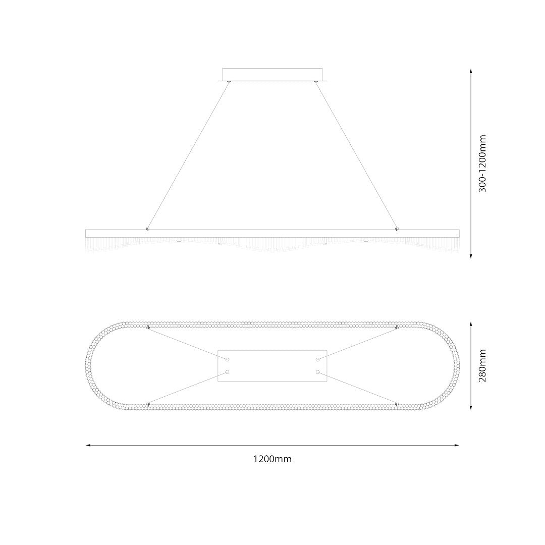 Lustra LED Suspendata Preciosa Gold Premium Echivalent 350W