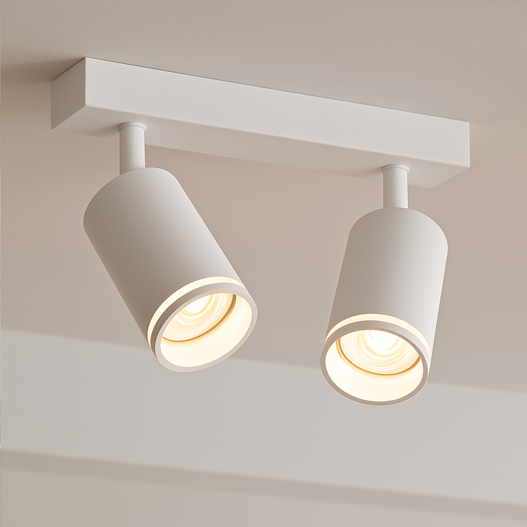 Lustra Pipe White Premium cu 2 Spoturi Reglabile