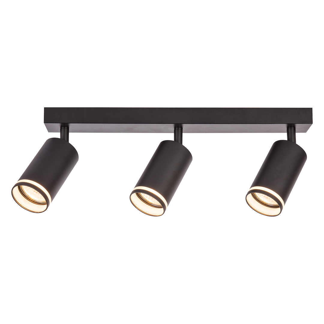 Lustra Pipe Black Premium cu 3 Spoturi Reglabile