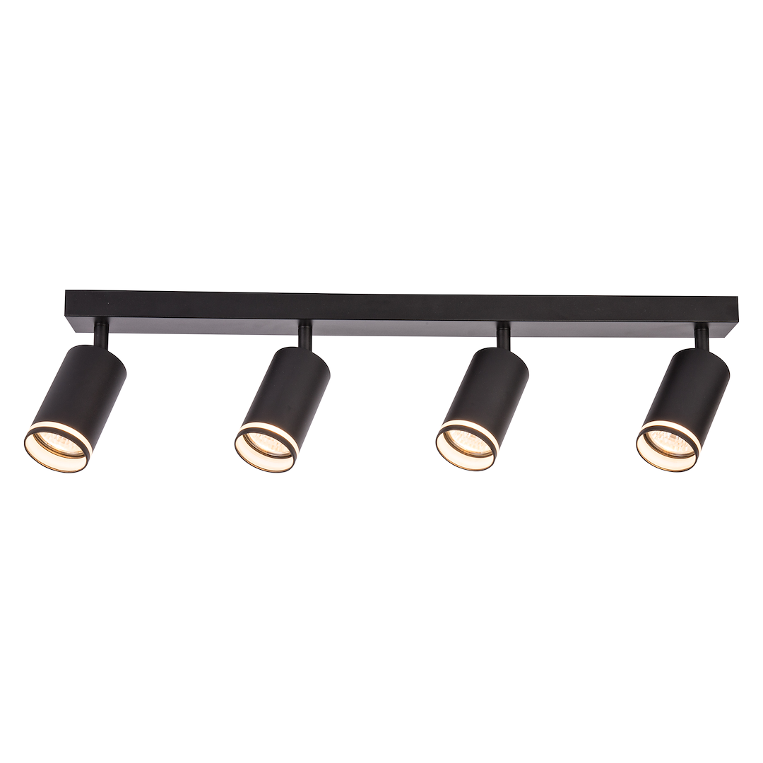 Lustra Pipe Black Premium cu 4 Spoturi Reglabile