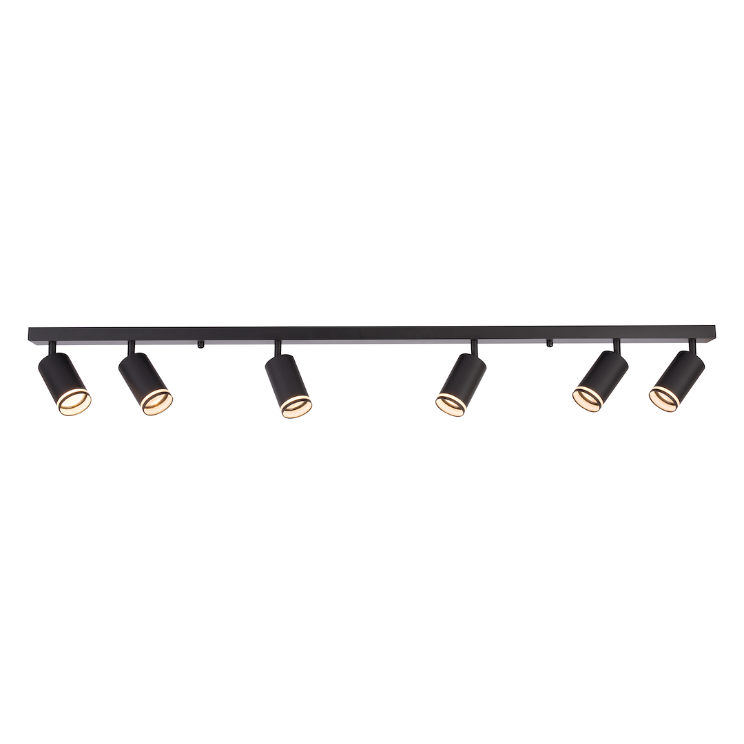 Lustra Pipe Black Premium cu 6 Spoturi Reglabile