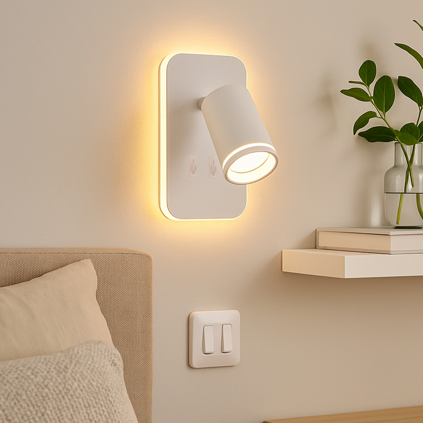 Aplica Pipe White Premium cu Spot Reglabil