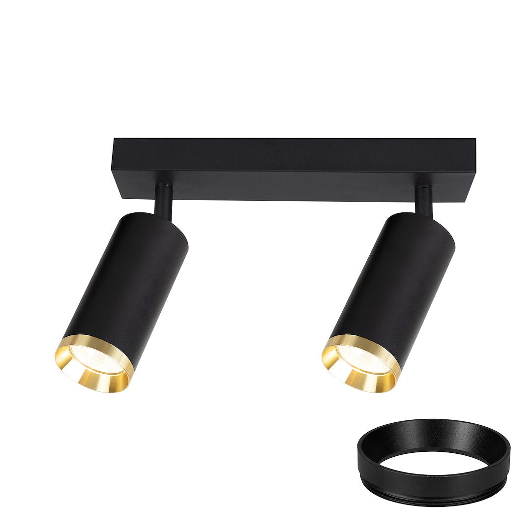 Lustra Mica Black & Gold Premium cu 2 Spoturi Reglabile