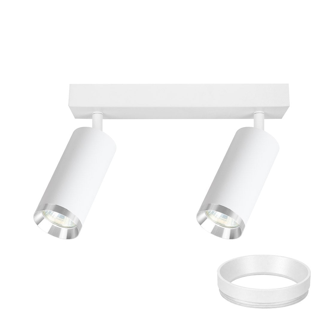 Lustra Mica White & Silver Premium cu 2 Spoturi Reglabile