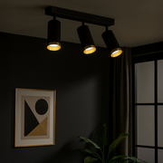 Lustra Mica Black & Gold Premium cu 3 Spoturi Reglabile