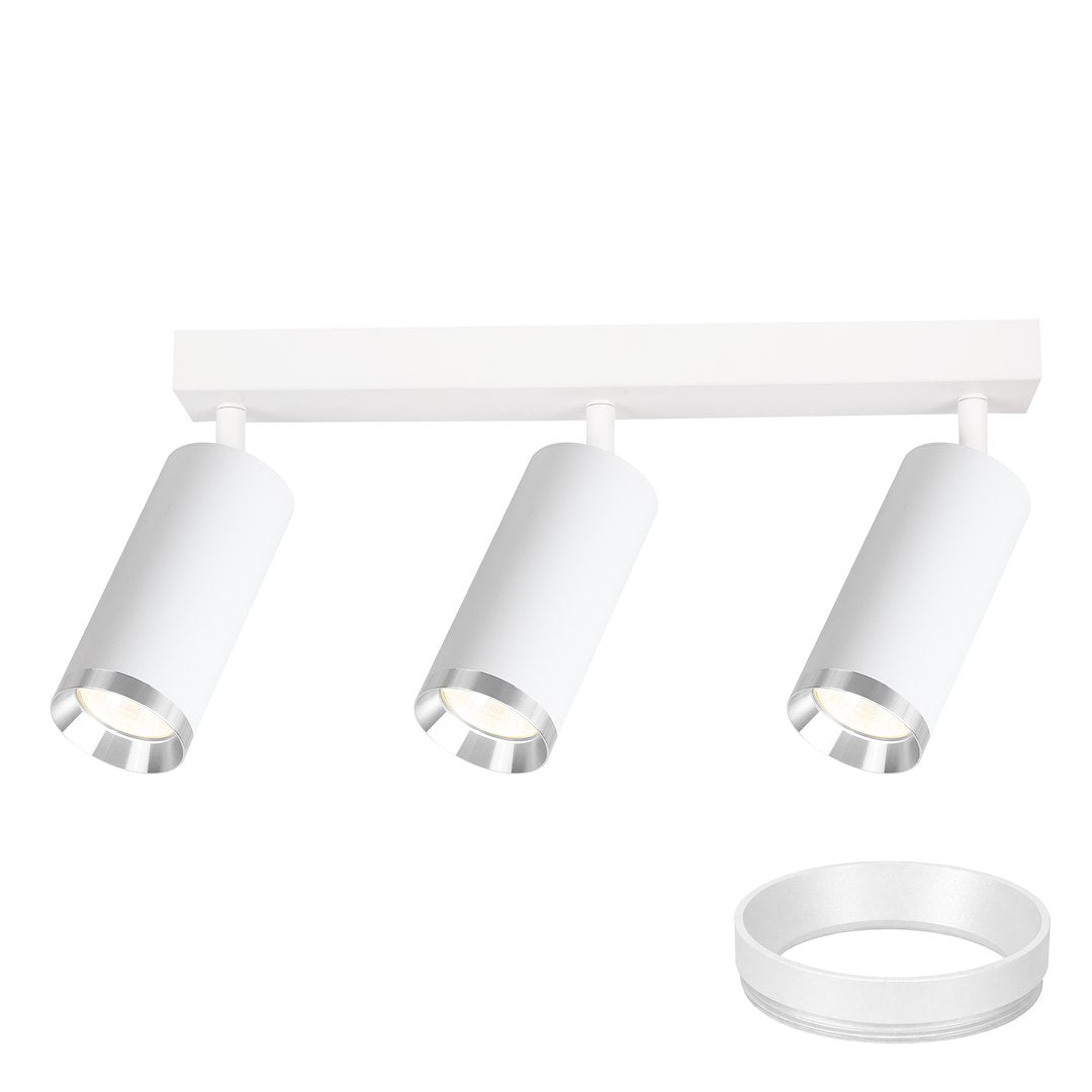 Lustra Mica White & Silver Premium cu 3 Spoturi Reglabile