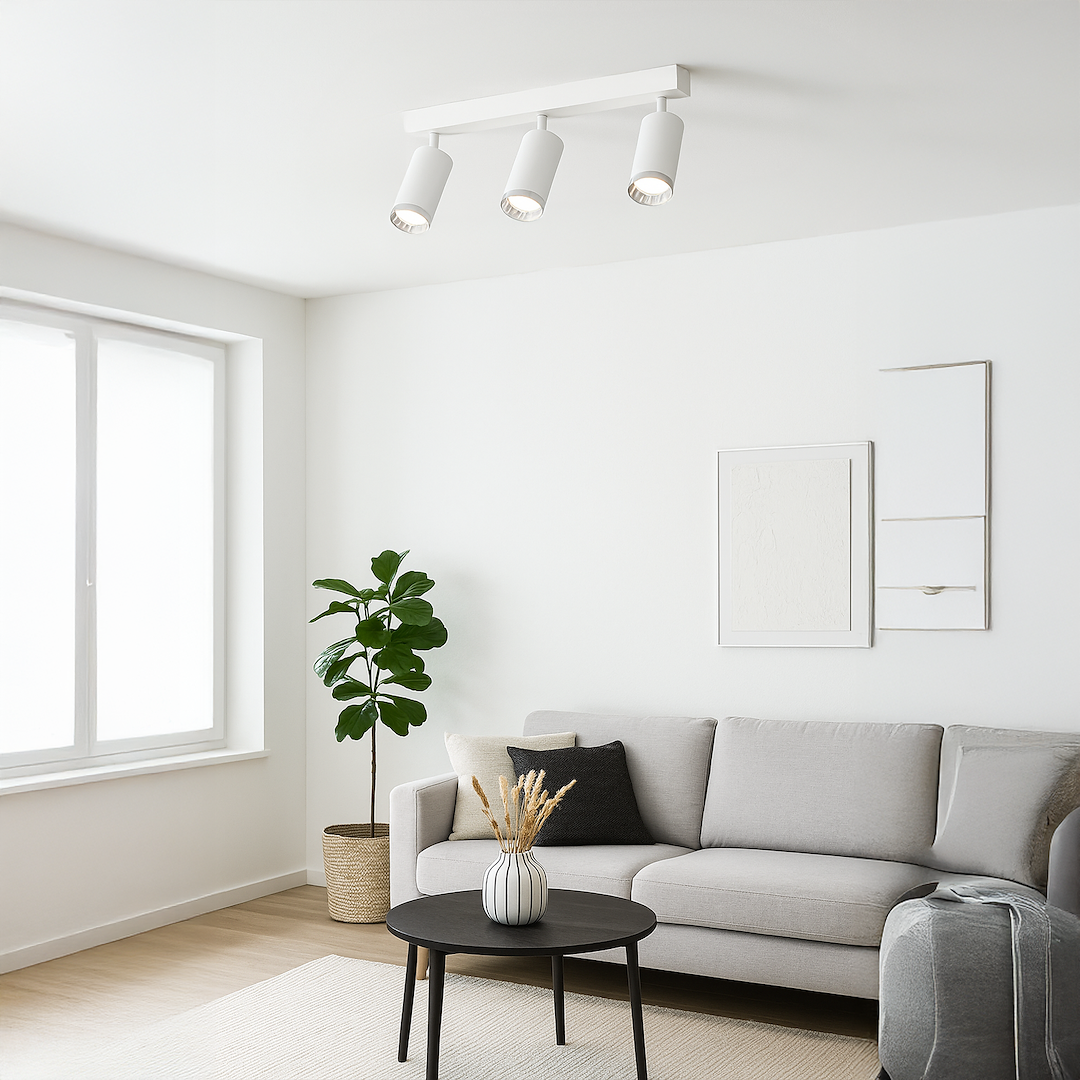 Lustra Mica White & Silver Premium cu 3 Spoturi Reglabile