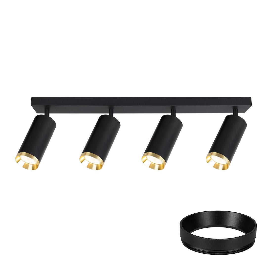 Lustra Mica Black & Gold Premium cu 4 Spoturi Reglabile