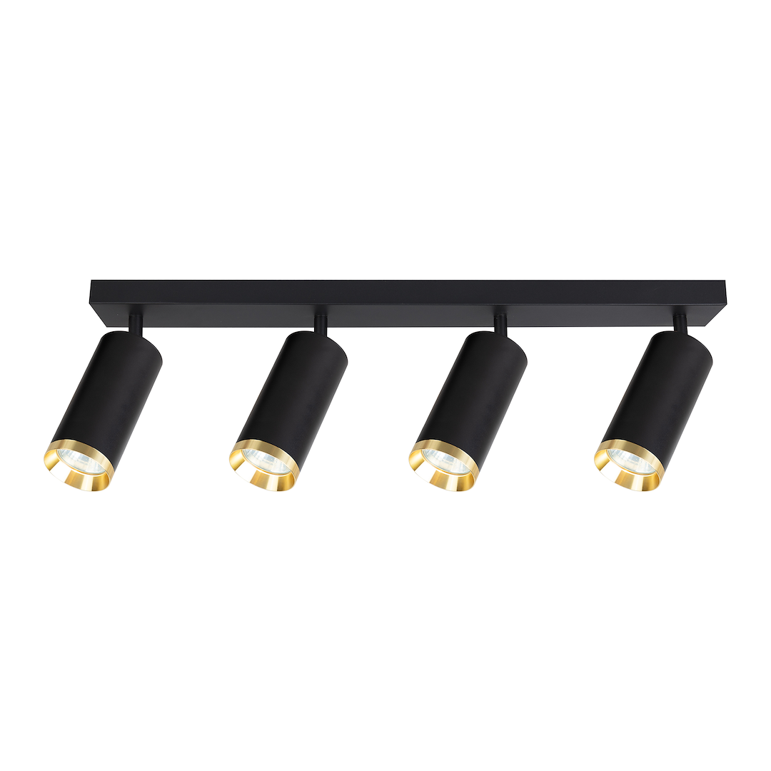 Lustra Mica Black & Gold Premium cu 4 Spoturi Reglabile