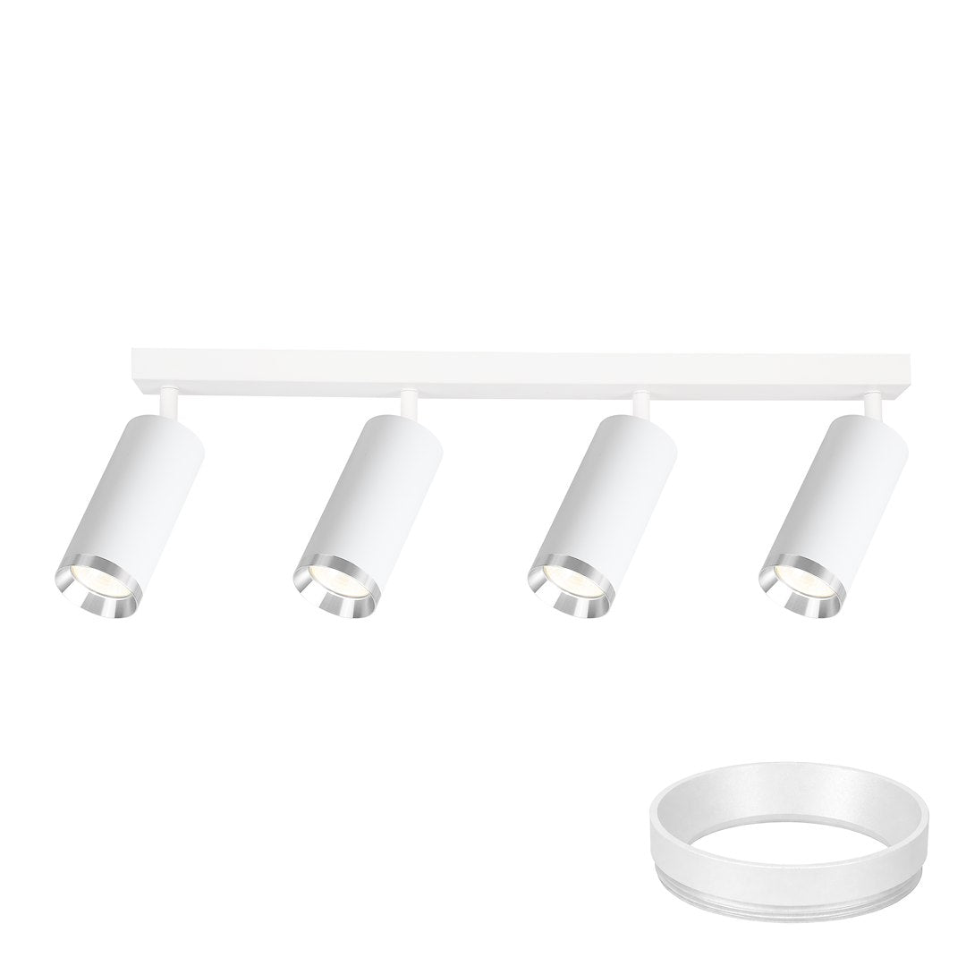 Lustra Mica White & Silver Premium cu 4 Spoturi Reglabile