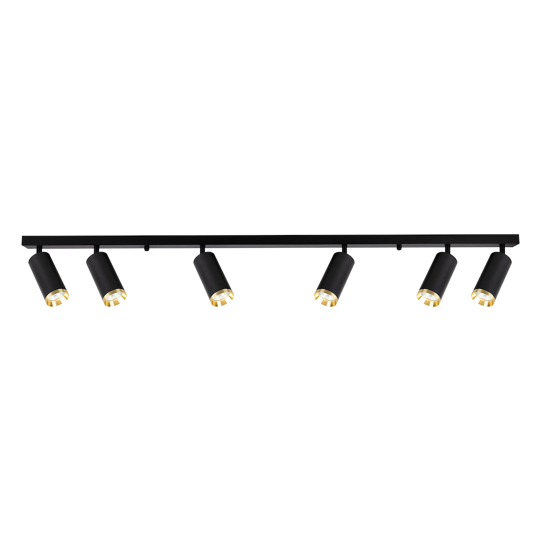 Lustra Mica Black & Gold Premium cu 6 Spoturi Reglabile