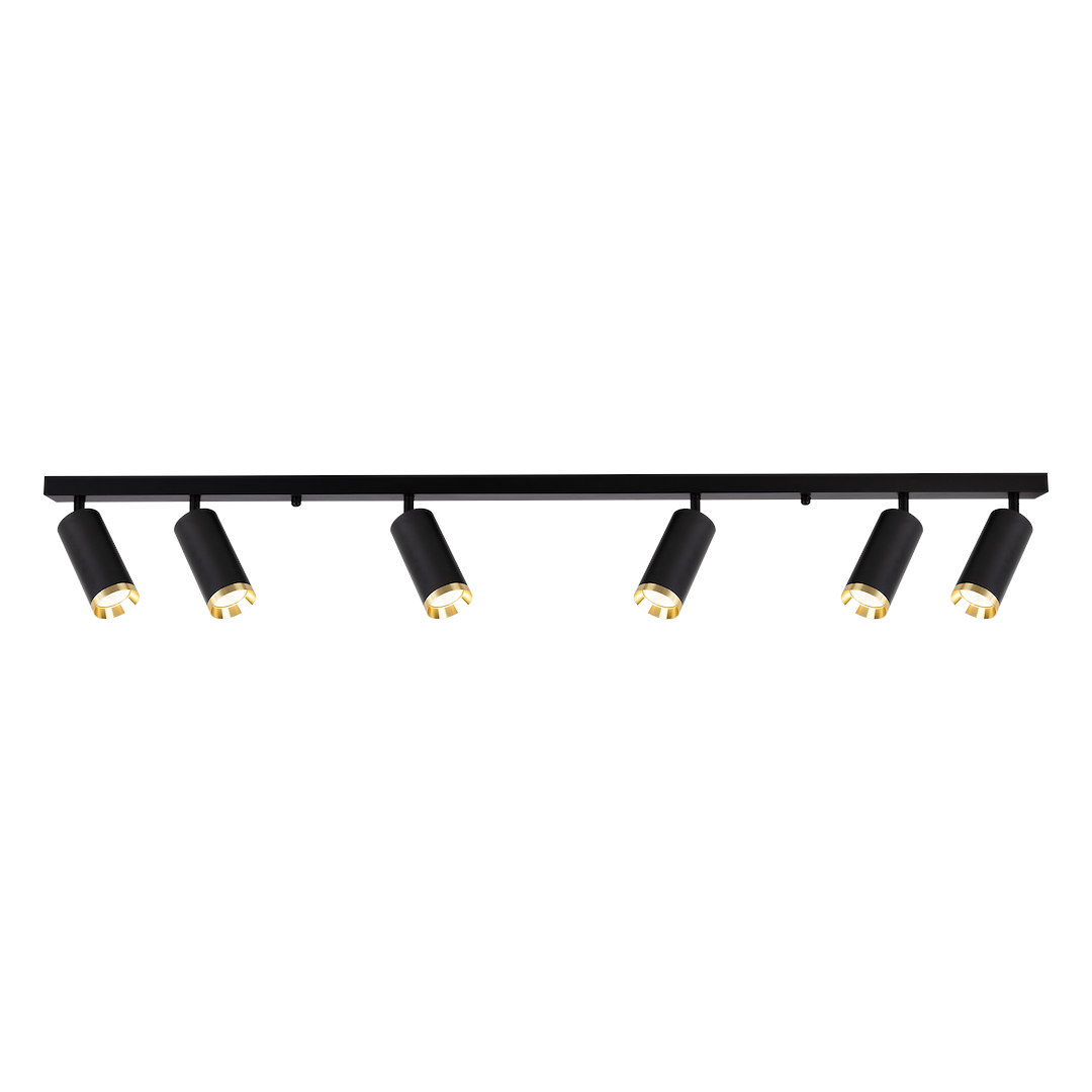 Lustra Mica Black & Gold Premium cu 6 Spoturi Reglabile