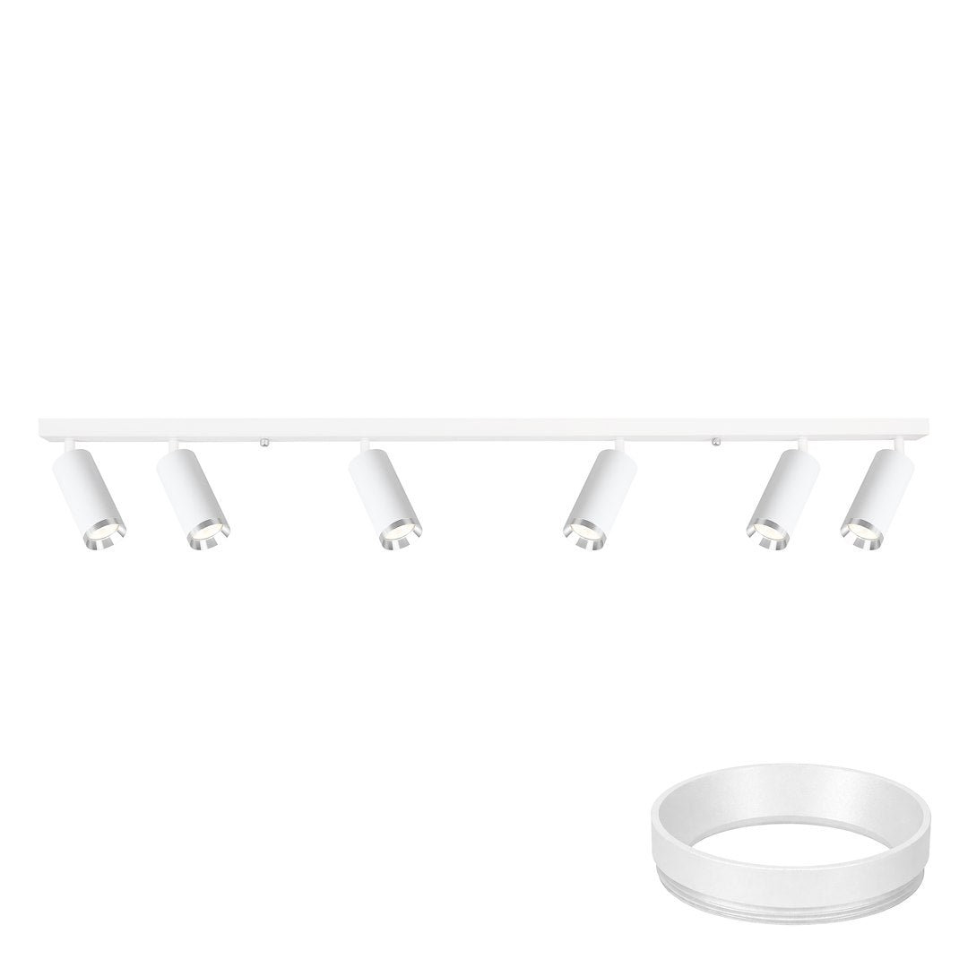 Lustra Mica White & Silver Premium cu 6 Spoturi Reglabile