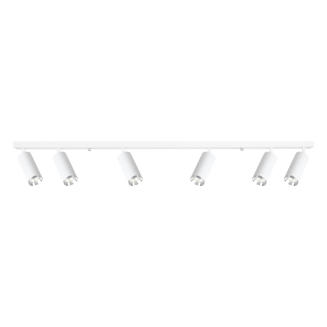 Lustra Mica White & Silver Premium cu 6 Spoturi Reglabile