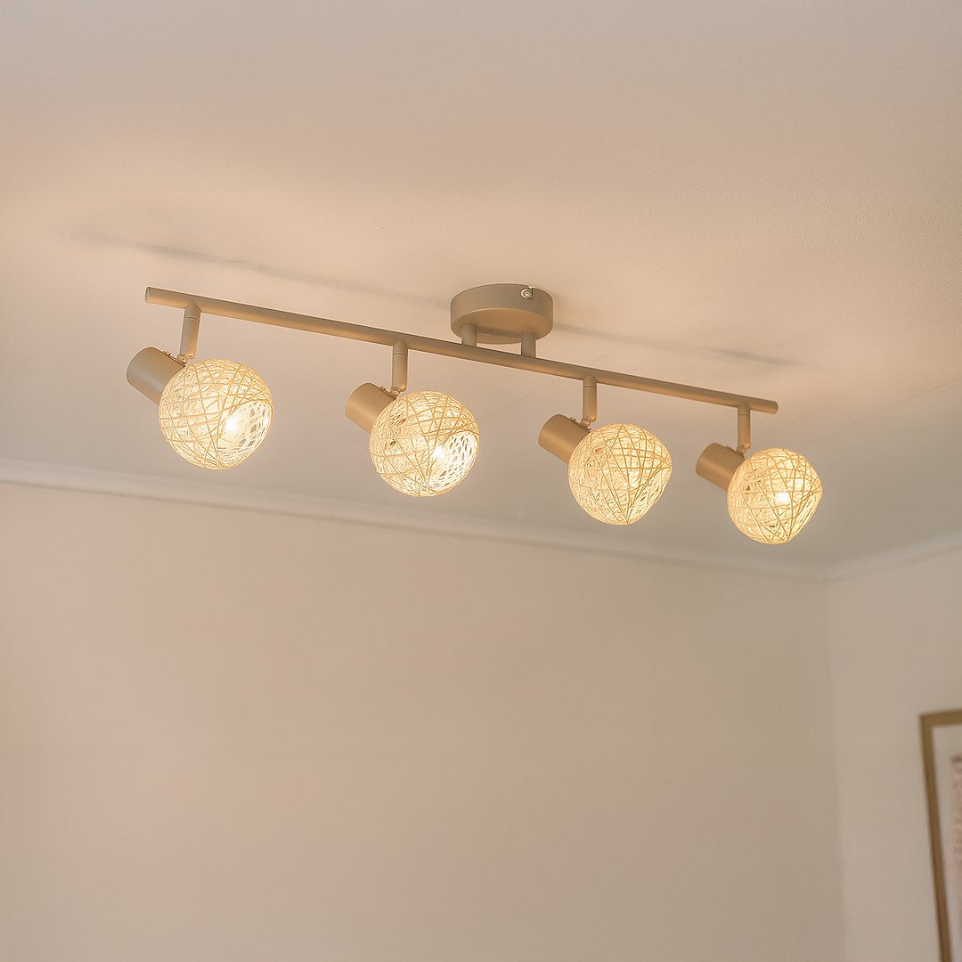 Lustra Dex Beige Premium cu 4 Spoturi Reglabile