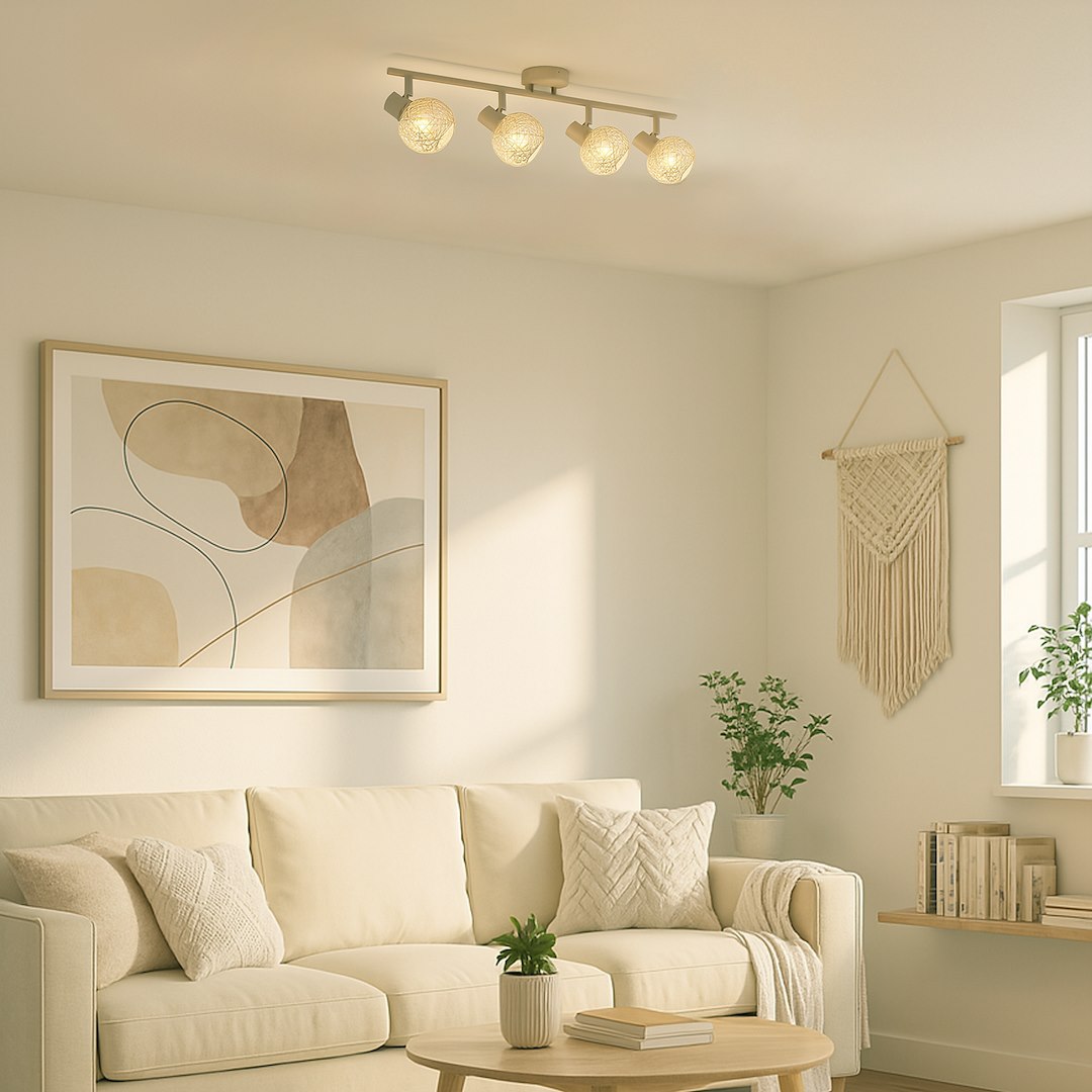 Lustra Dex Beige Premium cu 4 Spoturi Reglabile