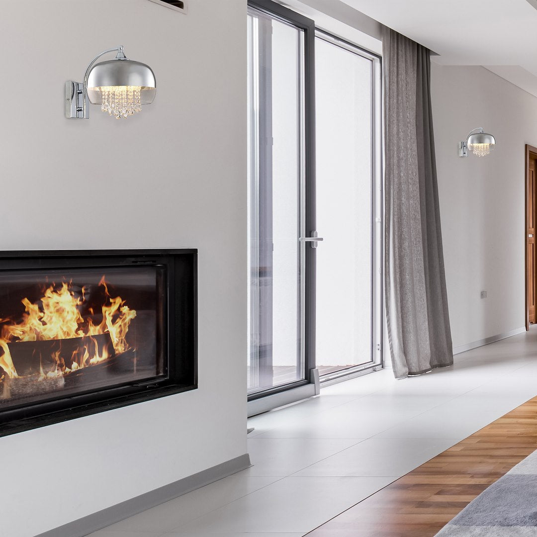 Aplica Cristal Luna Silver Premium 1xE14