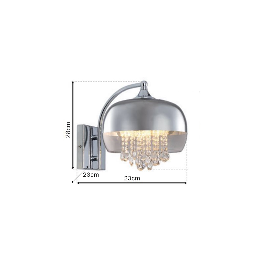 Aplica Cristal Luna Silver Premium 1xE14