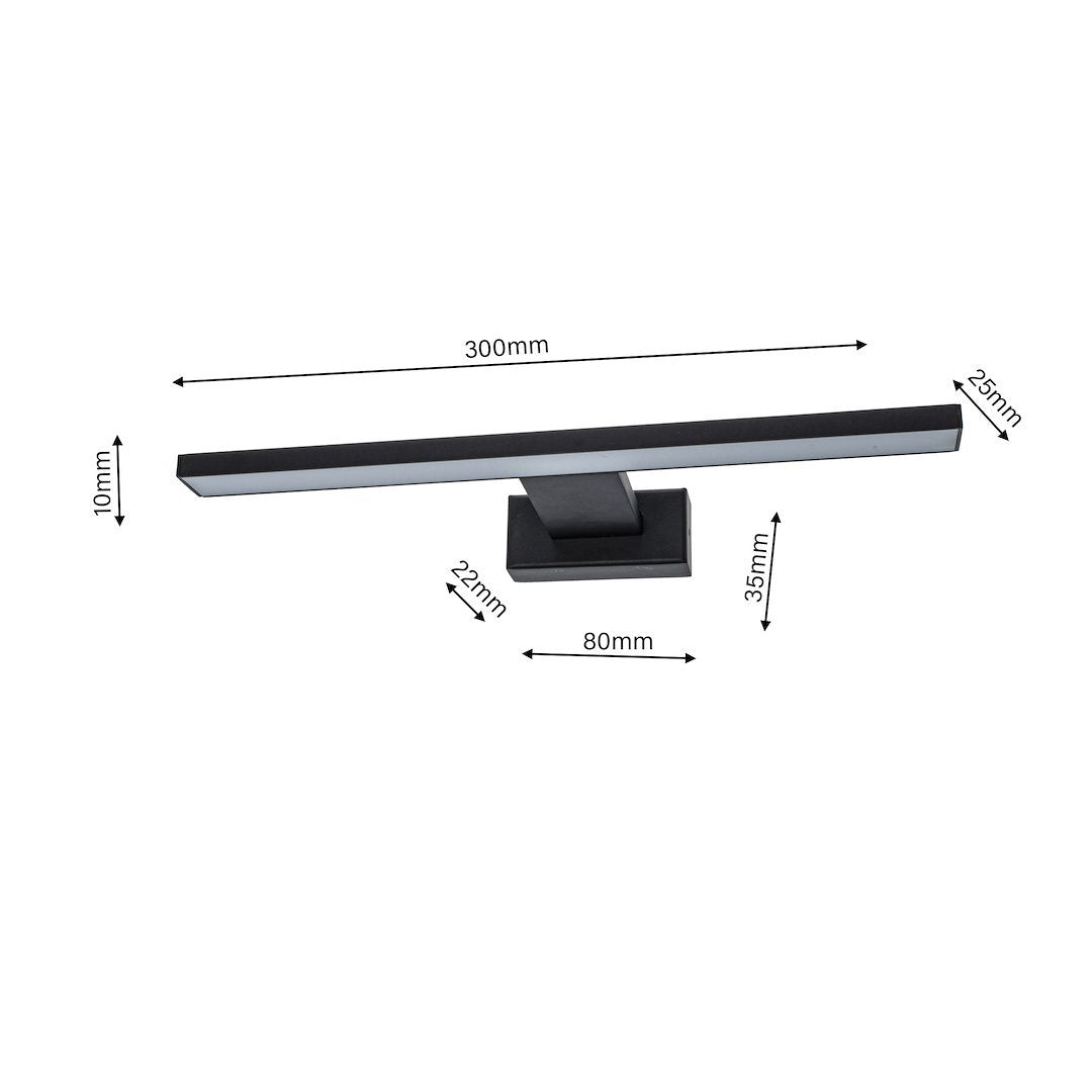 Aplica LED Perete Shine Black Premium IP44 30CM