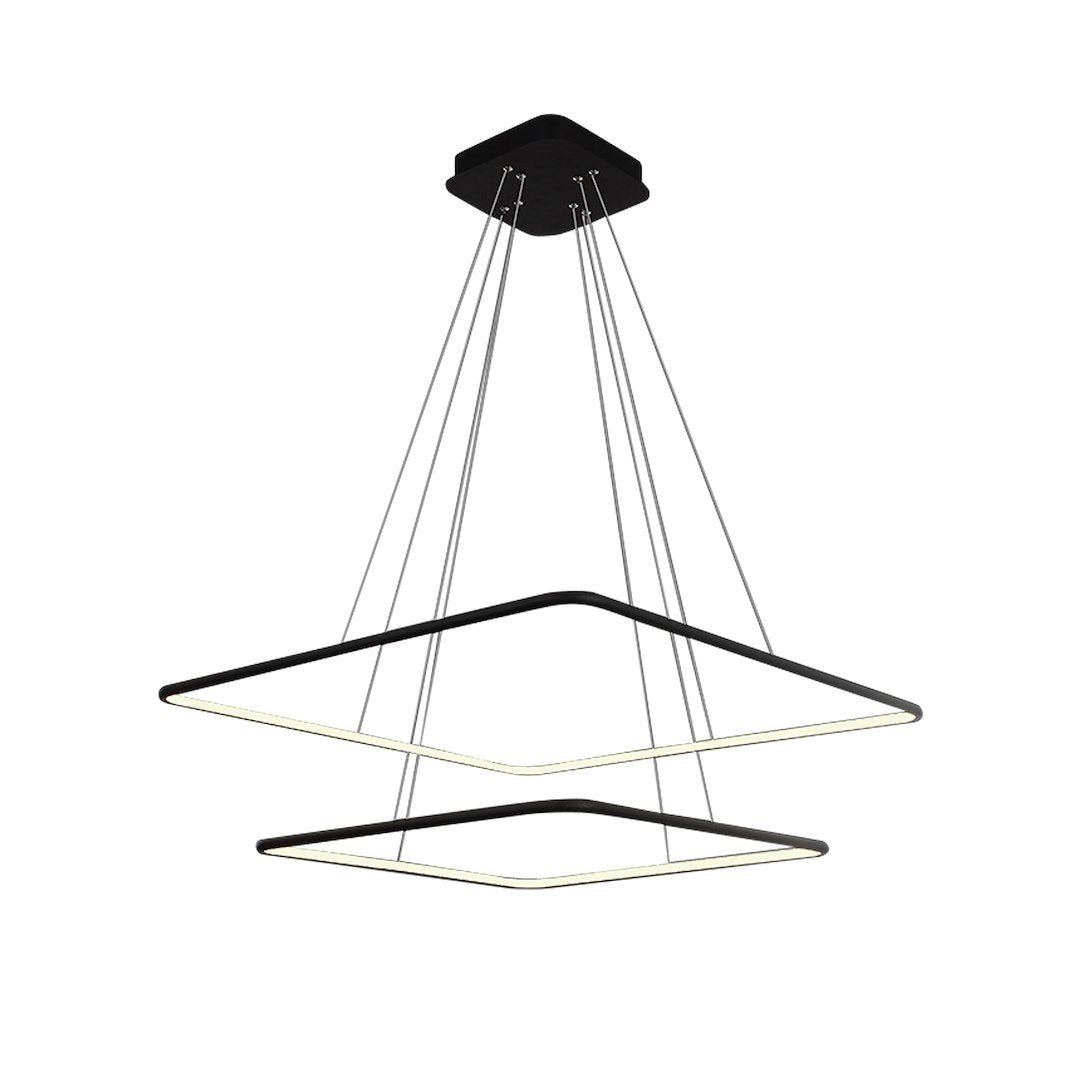 Lustra LED Suspendata Nix Black Premium cu 2 Segmente Reglabile Echivalent 350W
