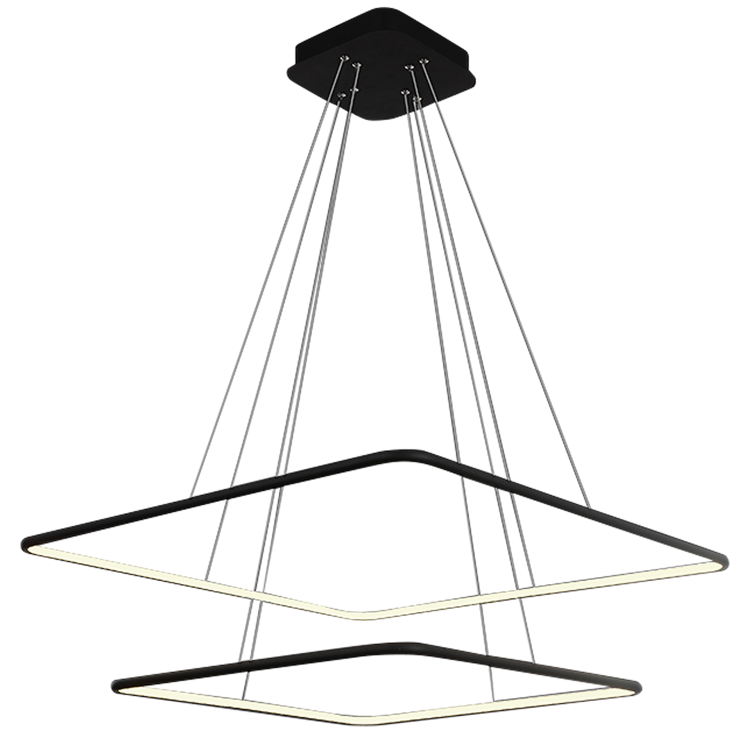 Lustra LED Suspendata Nix Black Premium cu 2 Segmente Reglabile Echivalent 350W