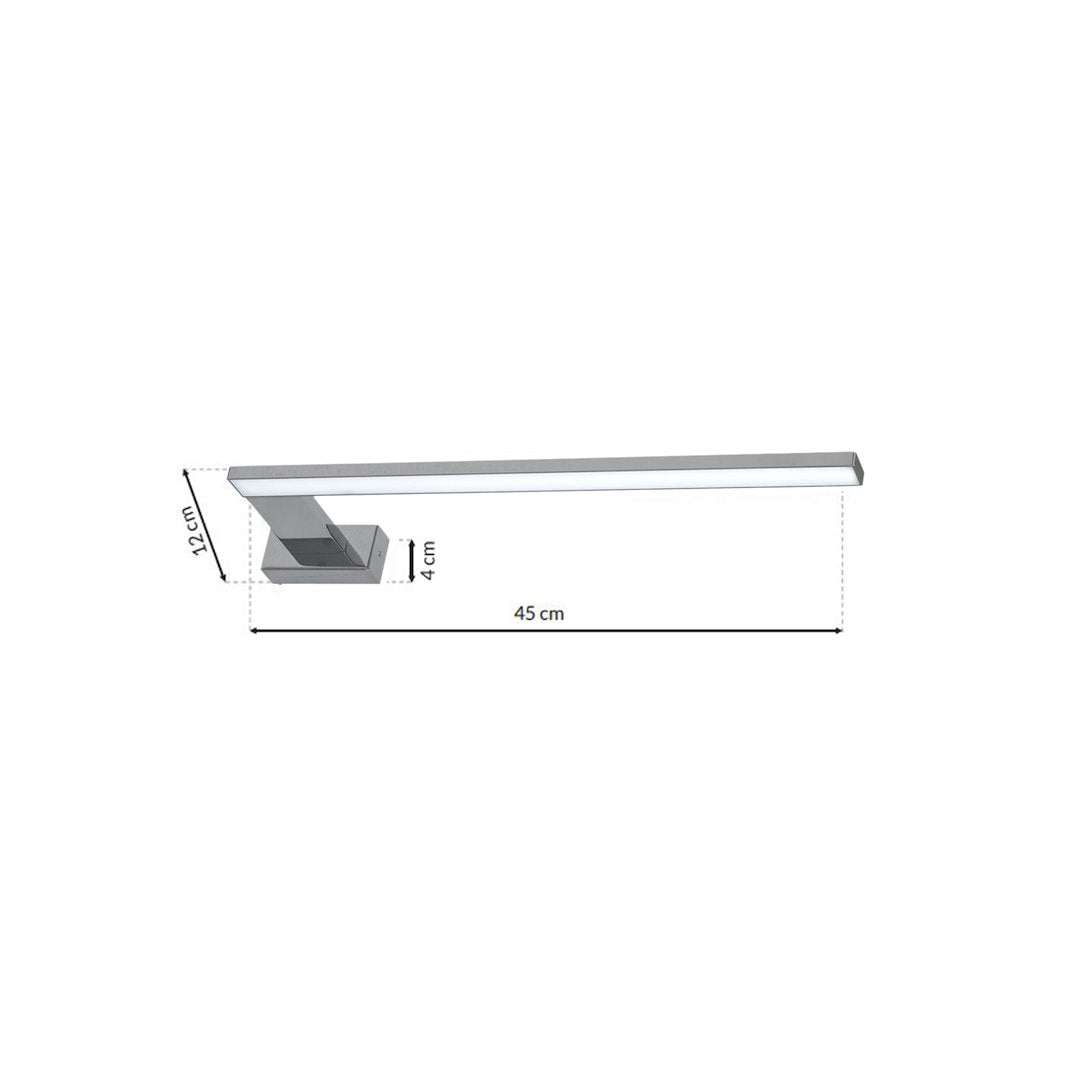 Aplica LED Perete Shine Right Silver Premium IP44 45CM