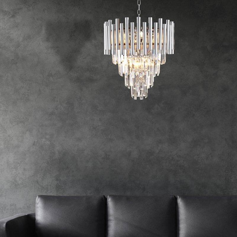 Candelabru Cristal Madison Silver Premium ⌀45CM